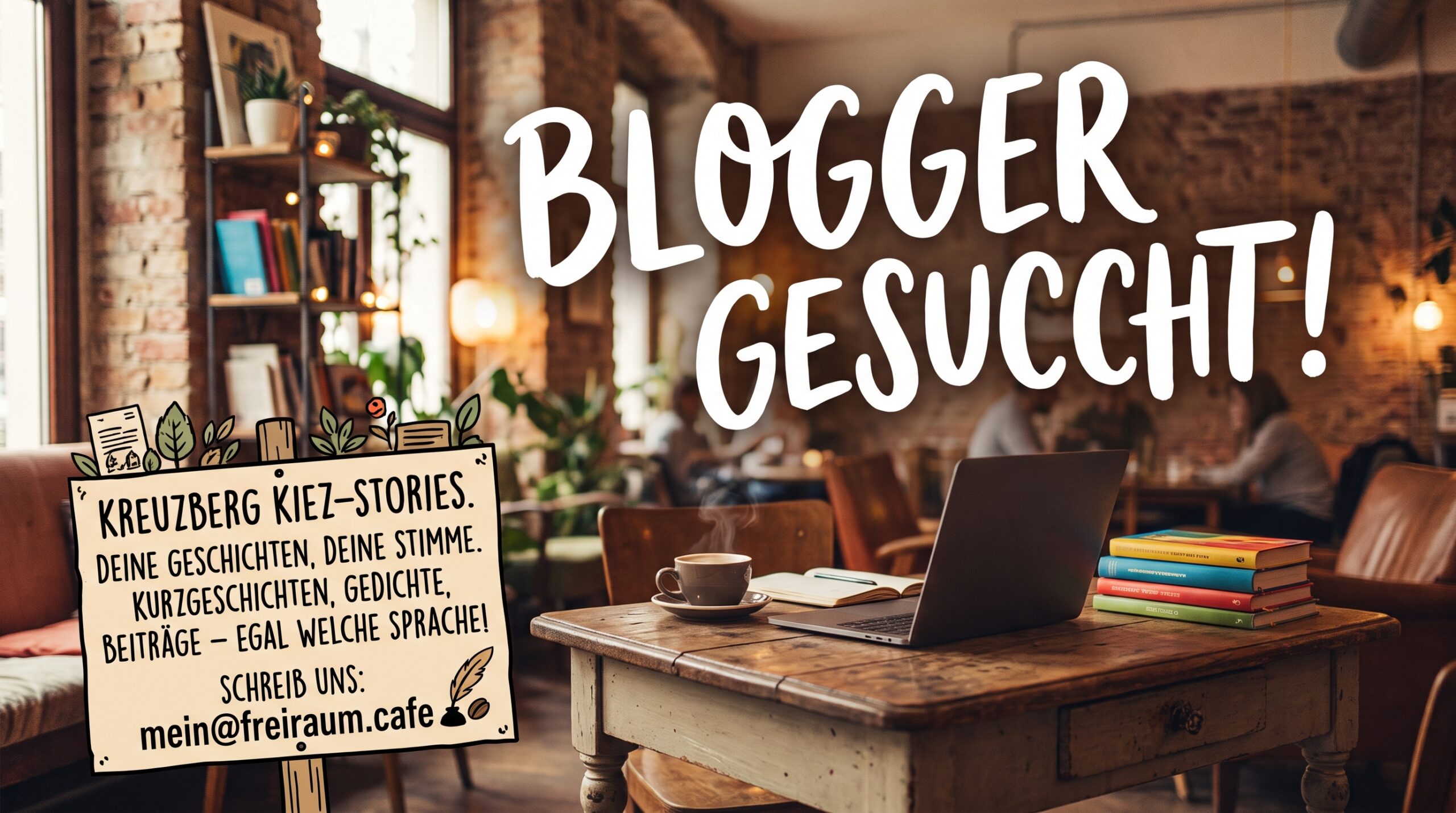 Eure Geschichten, unsere Bühne: Werdet Blogger für das Café FreiRaum!
